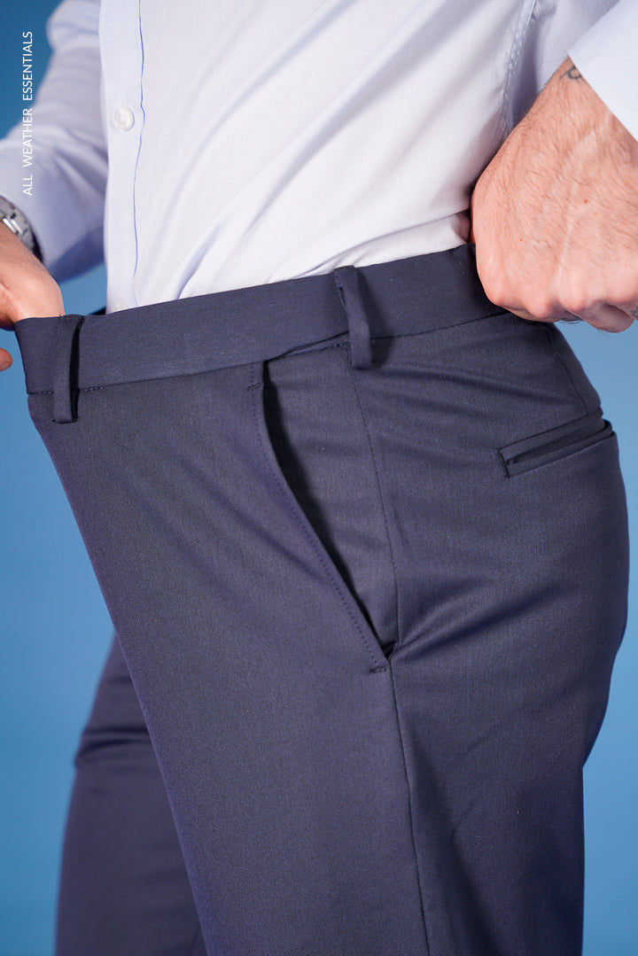 Men's Dress Pants Trousers Chino Pants Suit Pants Zipper Plain Ankle-Length  Wedding Party Work Fashion Business Lake blue Black Micro-elastic 2024 -  $14.49